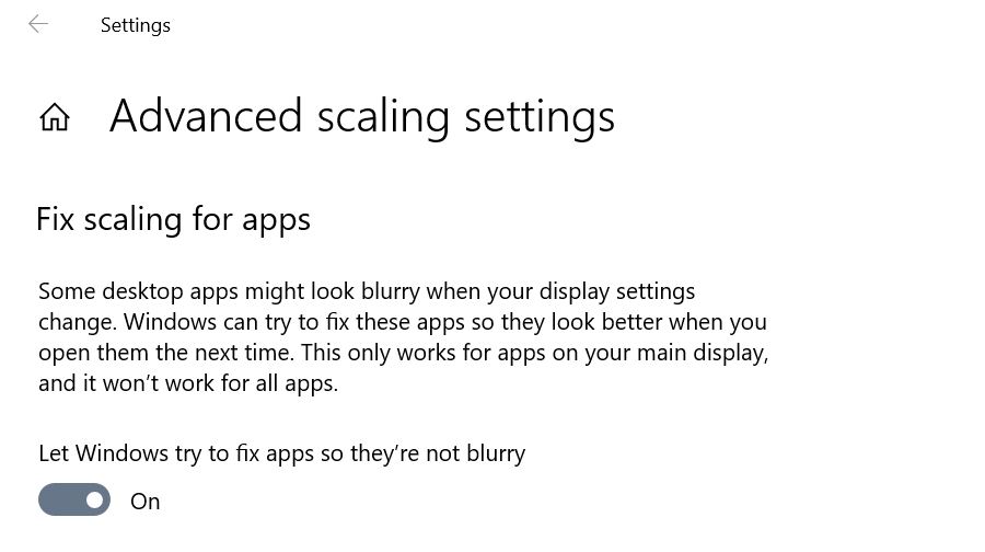 窗户advanced scaling settings