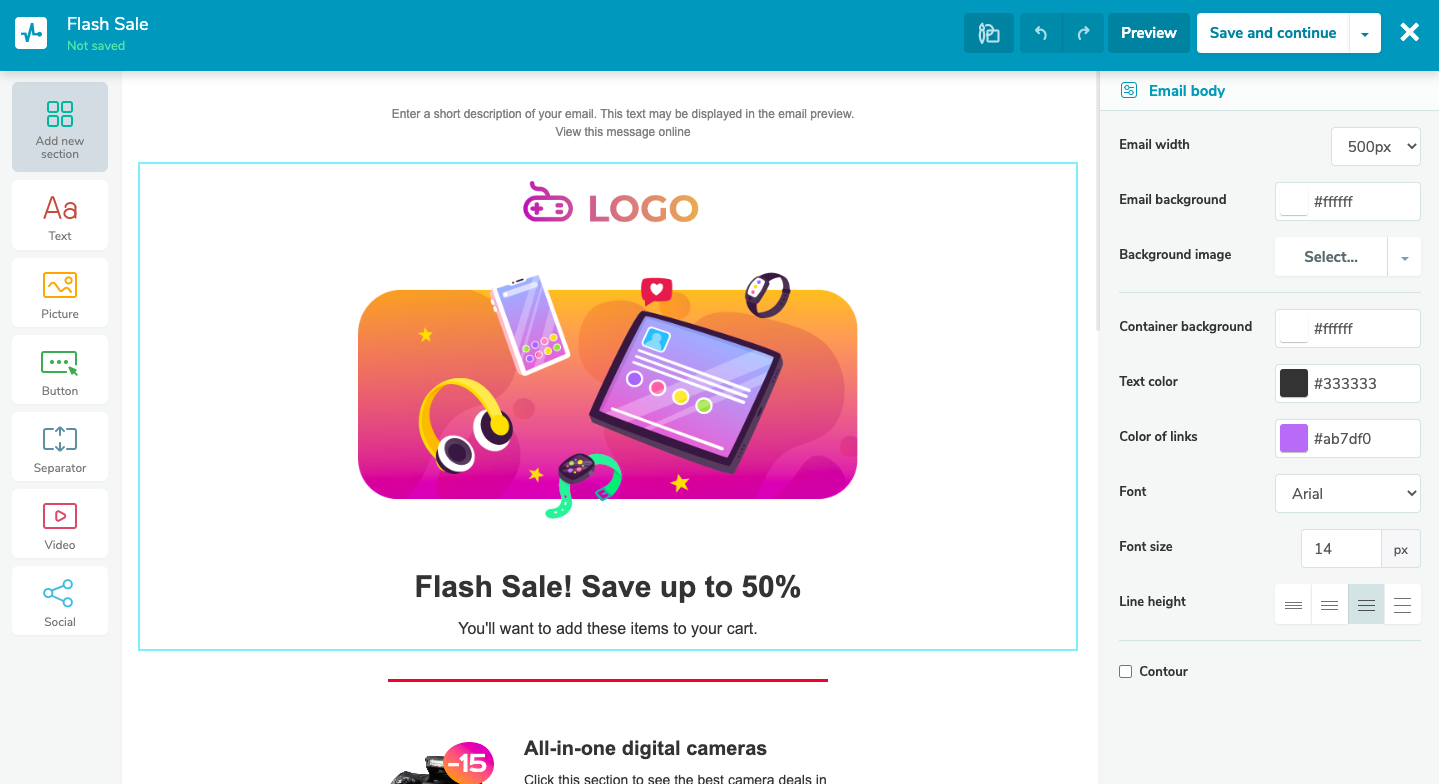 flash出售电子邮件模板